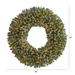 5ft. Pre-Lit Flocked Artificial Christmas Wreath -Michaels Store D292966S 2