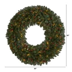 5ft. Pre-Lit Flocked Pine & Pinecone Artificial Christmas Wreath 9 5ft. Pre-Lit Flocked Pine & Pinecone Artificial Christmas Wreath -Michaels Store D292967S 2