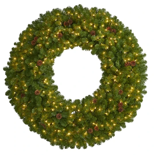 5ft. Pre-Lit Pine & Pinecone Artificial Christmas Wreath 2 5ft. Pre-Lit Pine & Pinecone Artificial Christmas Wreath - Image 2