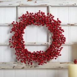 22" Red Berry Wreath -Michaels Store D293305S 13