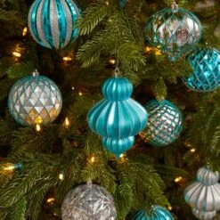 12ct. 4" Blue & Silver Shatterproof Luxe Ornament Set -Michaels Store D322170S 5