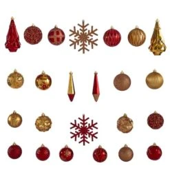 52ct. 6" Red & Gold Shatterproof Ornament Set -Michaels Store D322171S 3