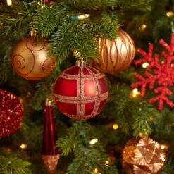 52ct. 6" Red & Gold Shatterproof Ornament Set -Michaels Store D322171S 4