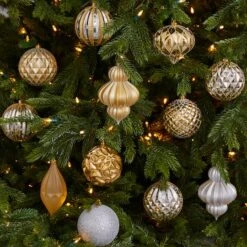12ct. 4" Gold & Silver Shatterproof Luxe Ornament Set 9 12ct. 4" Gold & Silver Shatterproof Luxe Ornament Set -Michaels Store D322172S 4