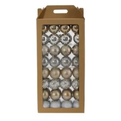64ct. 3" Gold & Silver Shatterproof Ball Ornaments