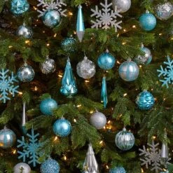 52ct. 6" Blue & Silver Shatterproof Ornament Set -Michaels Store D322175S 6