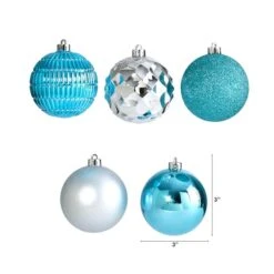 40ct. 3" Blue & Silver Shatterproof Ball Ornaments -Michaels Store D322176S 2