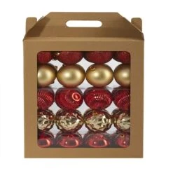 40ct. 3" Red & Gold Shatterproof Ball Ornaments