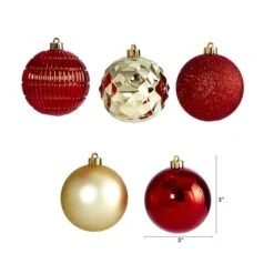 40ct. 3" Red & Gold Shatterproof Ball Ornaments -Michaels Store D322177S 2