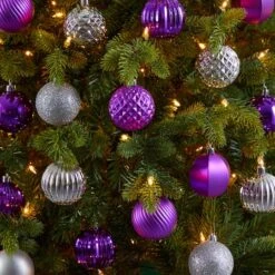 101ct. 2" Purple & Silver Shatterproof Ball Ornaments 10 101ct. 2" Purple & Silver Shatterproof Ball Ornaments -Michaels Store D322178S 4