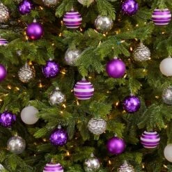 64ct. 3" Purple & Silver Shatterproof Ball Ornaments -Michaels Store D322179S 4