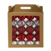40ct. 3" Red & Silver Shatterproof Ball Ornaments