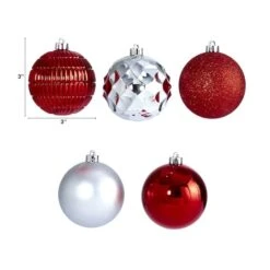 40ct. 3" Red & Silver Shatterproof Ball Ornaments -Michaels Store D322180S 2