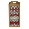 64ct. 3" Red & Silver Shatterproof Ball Ornaments