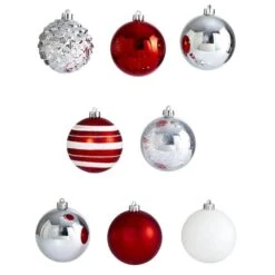 64ct. 3" Red & Silver Shatterproof Ball Ornaments 9 64ct. 3" Red & Silver Shatterproof Ball Ornaments -Michaels Store D322181S 3
