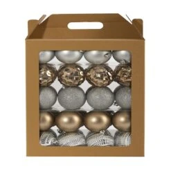 40ct. 3" Gold & Silver Shatterproof Ball Ornaments