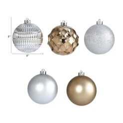 40ct. 3" Gold & Silver Shatterproof Ball Ornaments -Michaels Store D322193S 2