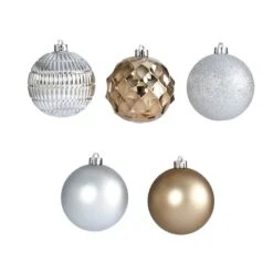 40ct. 3" Gold & Silver Shatterproof Ball Ornaments -Michaels Store D322193S 3