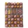 52ct. 6" Pink & Gold Shatterproof Ornament Set