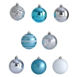 64ct. 3" Blue & Silver Shatterproof Ball Ornaments 9 64ct. 3" Blue & Silver Shatterproof Ball Ornaments -Michaels Store D322195S 3