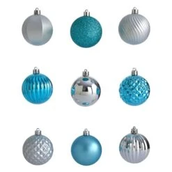 101ct. 2" Blue & Silver Shatterproof Ball Ornaments 8 101ct. 2" Blue & Silver Shatterproof Ball Ornaments -Michaels Store D322196S 3