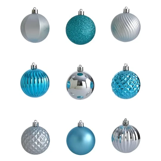 101ct. 2" Blue & Silver Shatterproof Ball Ornaments 4 101ct. 2" Blue & Silver Shatterproof Ball Ornaments - Image 4