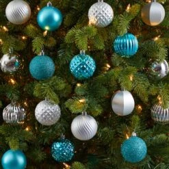 101ct. 2" Blue & Silver Shatterproof Ball Ornaments 9 101ct. 2" Blue & Silver Shatterproof Ball Ornaments -Michaels Store D322196S 4