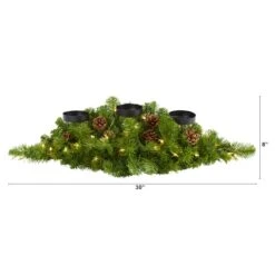 30" Pre-Lit Pine & Pinecone Triple Candelabrum 8 30" Pre-Lit Pine & Pinecone Triple Candelabrum -Michaels Store D322271S 2