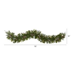 6ft. LED Snow Tipped Berries & Pine Christmas Garland 9 6ft. LED Snow Tipped Berries & Pine Christmas Garland -Michaels Store D322393S 2