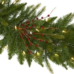 6ft. LED Christmas Pine & Berries Garland -Michaels Store D322395S 3