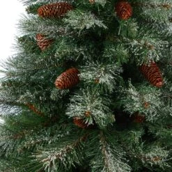 55" Unlit Snowed French Alps Mountain Pine Artificial Christmas Tree In Red Tower Planter -Michaels Store D322597S 3