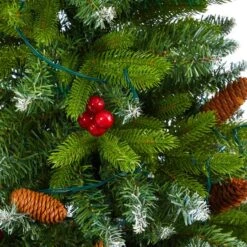 4.5ft. Pre-Lit Snow Tipped Portland Spruce Artificial Christmas Tree In White Metal Planter, Clear LED Lights -Michaels Store D322685S 5