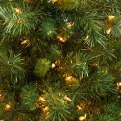 4.5ft. Pre-Lit Wyoming Mixed Pine Artificial Christmas Tree In Red Tower Planter, Clear Lights -Michaels Store D322753S 4