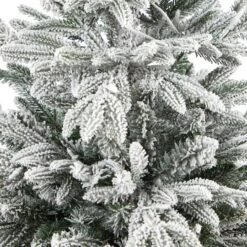 5ft. Pre-Lit Flocked Manchester Spruce Artificial Christmas Tree In Tower Planter, Clear Lights 11 5ft. Pre-Lit Flocked Manchester Spruce Artificial Christmas Tree In Tower Planter, Clear Lights -Michaels Store D322791S 5
