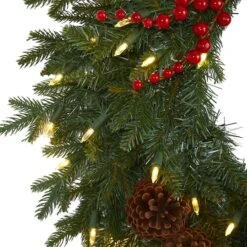 24" LED Green Pine Christmas Wreath With Berries & Pinecones -Michaels Store D322796S 3