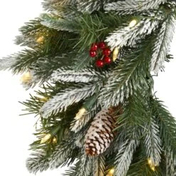 24" LED Snowed Pinecone Christmas Wreath 8 24" LED Snowed Pinecone Christmas Wreath -Michaels Store D322841S 3