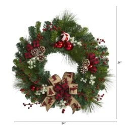 24in. Christmas Pine, Pinecone & Ornaments Wreath -Michaels Store D322847S 2