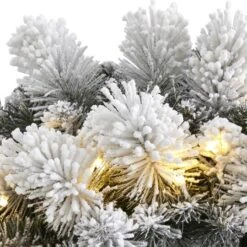 24" LED Flocked Christmas Wreath -Michaels Store D322875S 3