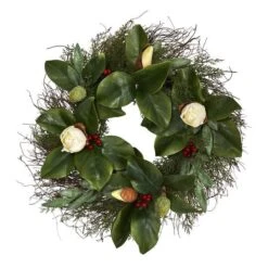 20" Cedar & Magnolia With Berries Wreath