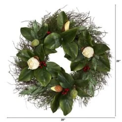20" Cedar & Magnolia With Berries Wreath -Michaels Store D322877S 2