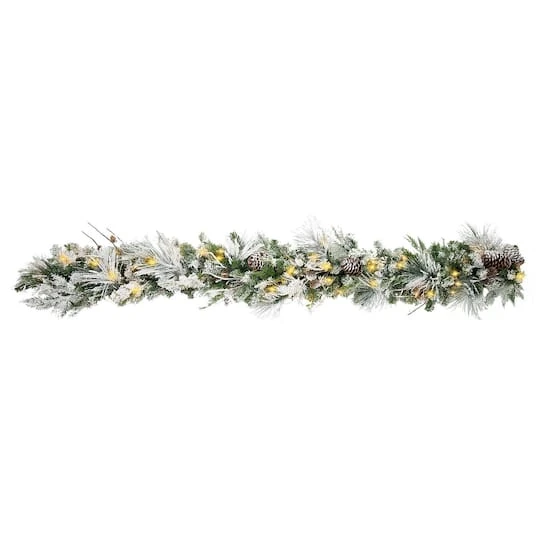 Haute Décor 6ft. Pre-Lit LED Snowfall Creek Garland 1 Haute Décor 6ft. Pre-Lit LED Snowfall Creek Garland