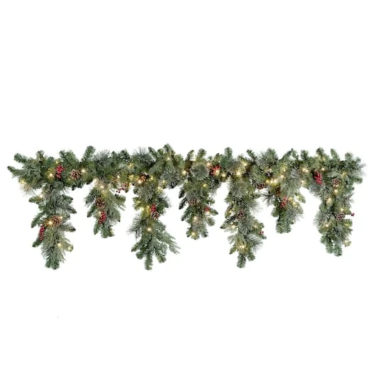 Haute Décor 6ft. Classic Cascading Mantle Swag Garland 1 Haute Décor 6ft. Classic Cascading Mantle Swag Garland