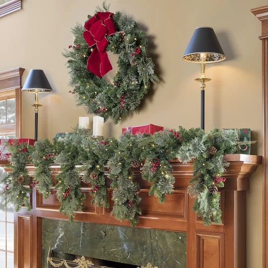 Haute Décor 6ft. Classic Cascading Mantle Swag Garland 3 Haute Décor 6ft. Classic Cascading Mantle Swag Garland - Image 3