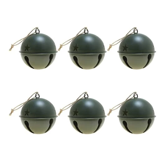 Haute Decor 6ct. 3.5" Green Jingle Bell Ornaments 1 Haute Decor 6ct. 3.5" Green Jingle Bell Ornaments