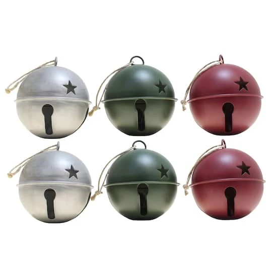 Haute Decor 6ct. 3.5" Assorted Jingle Bell Ornaments 1 Haute Decor 6ct. 3.5" Assorted Jingle Bell Ornaments