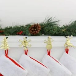Original MantleClip® Gold Assorted Holiday Icons Stocking Holders, 4ct. -Michaels Store D349364S 2