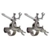Original MantleClip® Antique Brass Reindeer Icons Stocking Holders, 2ct.