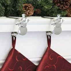 Original MantleClip® Silver Snowman Icons Stocking Holders, 2ct. -Michaels Store D349380S 2