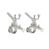 Original MantleClip® Silver Reindeer Icons Stocking Holders, 2ct.