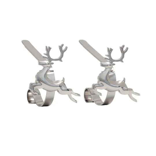 Original MantleClip® Silver Reindeer Icons Stocking Holders, 2ct. 1 Original MantleClip® Silver Reindeer Icons Stocking Holders, 2ct.
